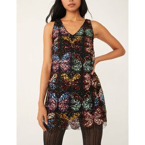 Free People Multicolor Sequin Mini Dress